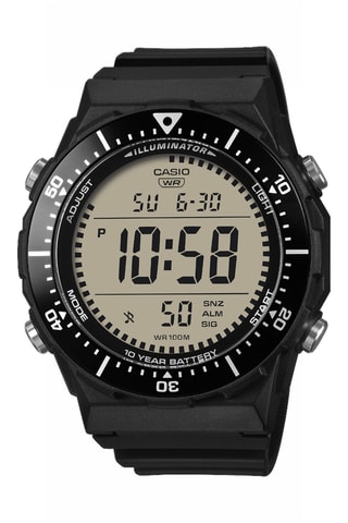 Relógio digital em resina - Cronómetro e GMT - Preto