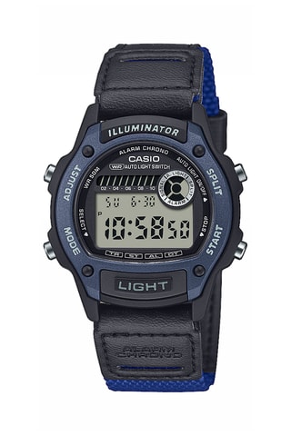 Relógio digital em tecido - Cronómetro e GMT - Preto e cinzento