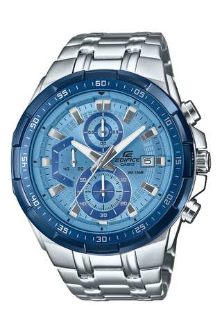 Relógio de quartzo em aço - Cronógrafo - prateado e azul