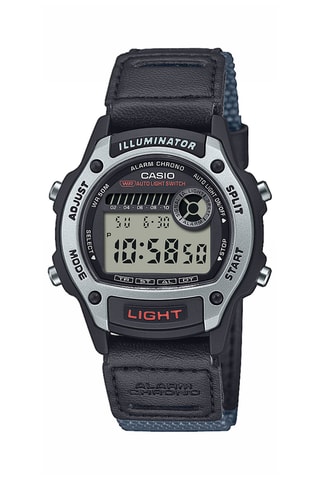 Relógio digital em tecido - Cronómetro e GMT - Cinzento e preto