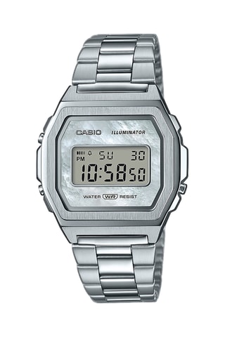 Relógio digital em tecido - Cronómetro - Prateado