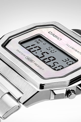 Relógio digital em tecido - Cronómetro - Prateado