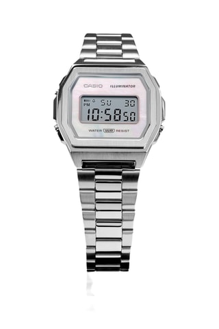 Relógio digital em tecido - Cronómetro - Prateado