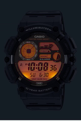 Relógio digital de quartzo em resina - Cronómetro - Preto