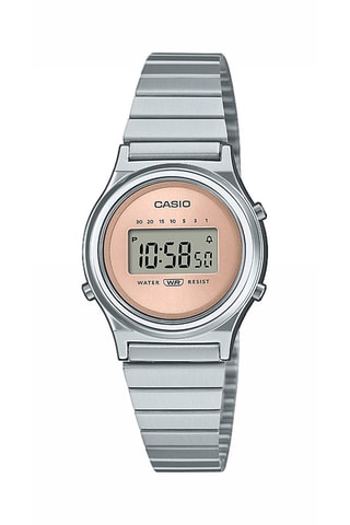 Relógio digital de quartzo em aço - Cronómetro - Prateado