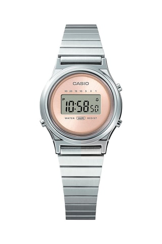 Relógio digital de quartzo em aço - Cronómetro - Prateado
