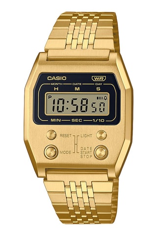 Relógio digital de quartzo em aço - Dourado