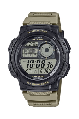 Relógio digital de resina - Cronómetro - Caqui e preto