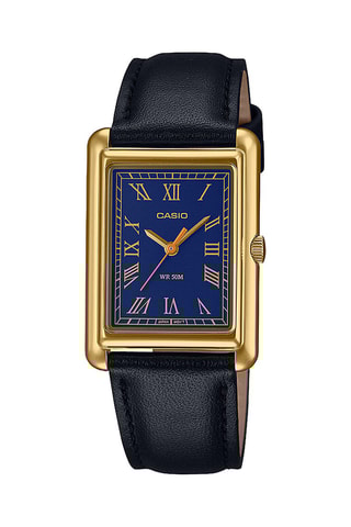 Relógio de quartzo em couro - Preto e azul