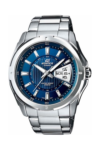 Relógio de quartzo em aço Prateado e azul