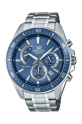 Relógio de quartzo em aço - Cronómetro - Prateado e azul