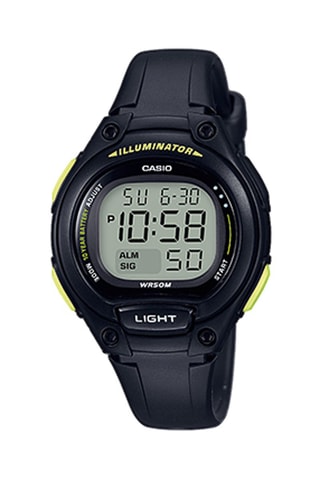 Relógio digital de resina - Cronómetro e função GMT - Preto