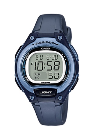 Relógio digital de resina - Cronómetro e função GMT - Azul-marinho e azul claro