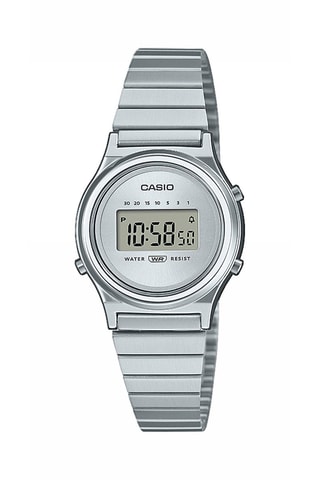 Relógio digital de quartzo em aço - Cronómetro - Prateado