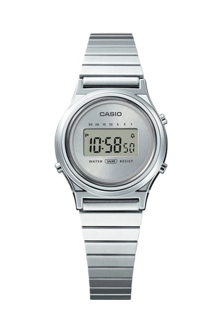 Relógio digital de quartzo em aço - Cronómetro - Prateado
