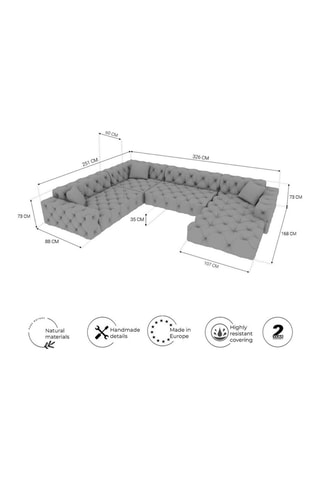 Canapé d'angle droit panoramique Venus Beige foncé