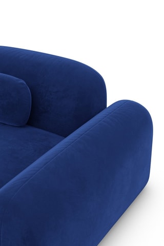 Canapé d'angle droit Labucca - Bleu cobalt - 5 places - En tissu velours