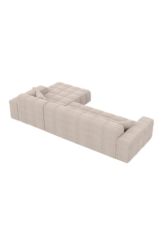 Canapé d'angle droit Cardano - Beige - 5 places - En tissu structuré