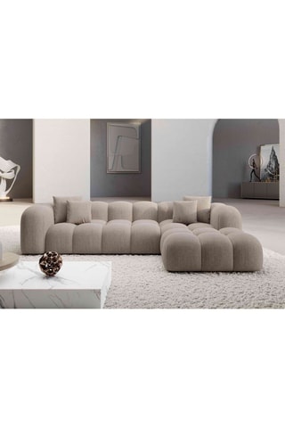 Canapé d'angle droit Form Nuvola - Beige - 5 places - Tissu structuré