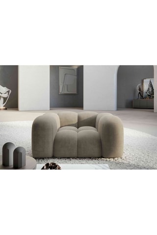 Fauteuil Nuvola - Beige foncé - Tissu toucher velours