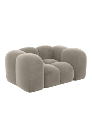 Fauteuil Nuvola - Beige foncé - Tissu toucher velours