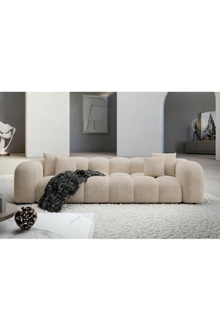 Canapé Nuvola - Crème - 4 places - Tissu toucher velours