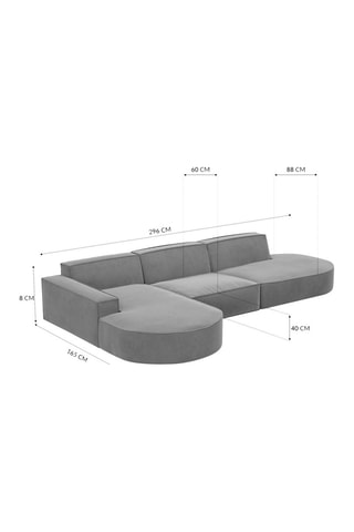 Canapé d'angle gauche Victoria - Bleu Atlantique