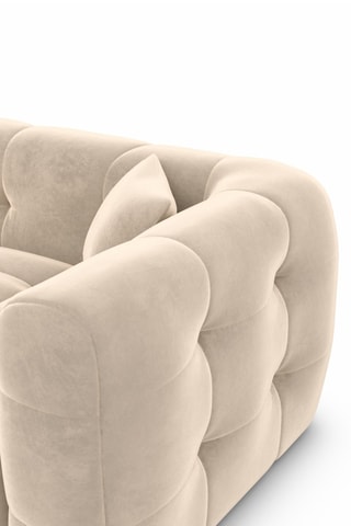 Canapé d'angle droit Baloo - Crème - 5 places - En tissu velours