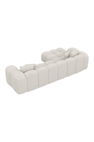 Canapé d'angle gauche Form Nuvola - Blanc - 5 places - Tissu bouclette