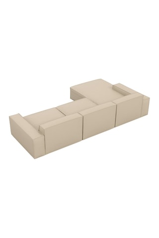 Canapé d’angle gauche Lionel - Beige - 5 places - En cuir