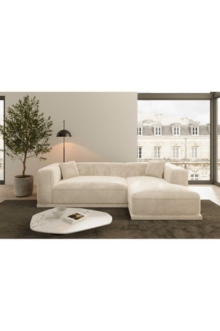 Canapé d'angle droit Duno Crème