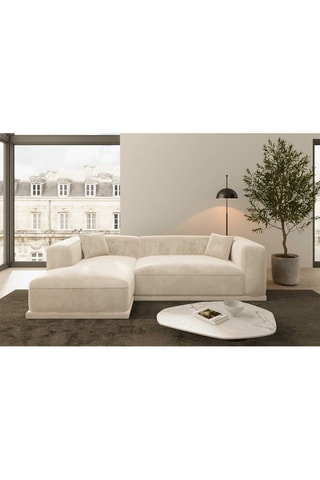 Canapé d'angle gauche Duno Crème