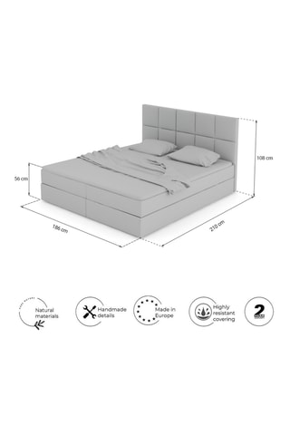 Lit-coffre avec sommier en pin massif Beatrix - 180 x 200 cm