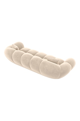 Canapé - Crème - 3 places - En tissu velours