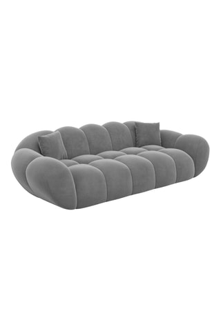 Canapé - Gris - 3 places - En tissu velours