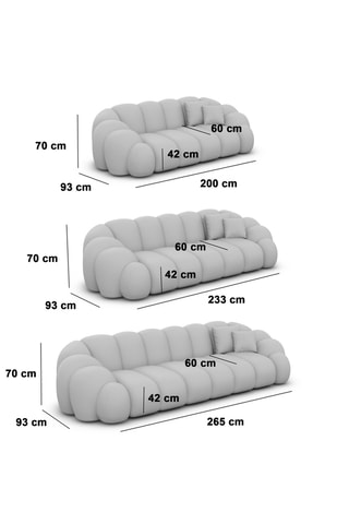 Canapé - Beige - 3 places - En tissu structuré