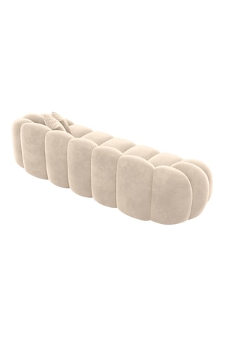 Canapé - Crème - 3 places - En tissu velours