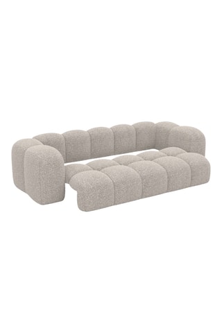 Canapé convertible - Beige - 3 places - En tissu bouclé