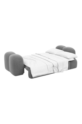 Canapé convertible - Gris - 3 places - En tissu velours