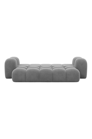Canapé convertible - Gris - 3 places - En tissu velours
