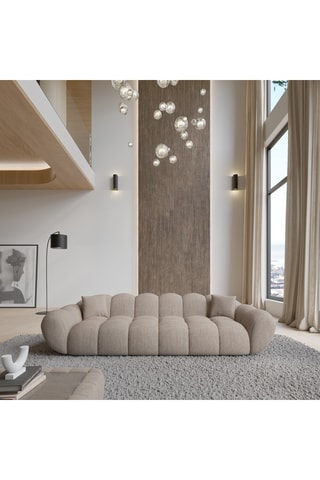 Canapé - Beige - 4 places - En tissu structuré