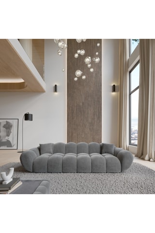 Canapé - Gris - 4 places - En tissu velours