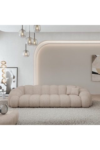 Canapé - Beige - 4 places - En tissu structuré