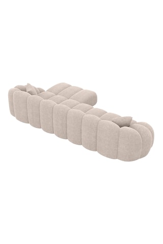 Canapé d'angle droit - Beige - 5 places - En tissu structuré