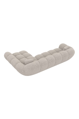 Canapé d'angle droit - Beige - 4 places - En tissu bouclé