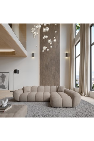 Canapé d'angle gauche - Beige - 4 places - En tissu structuré