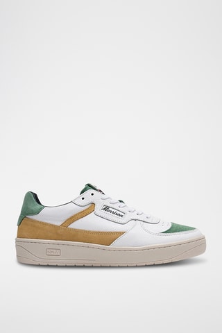 Baskets en cuir Anderson - Blanc et marron clair