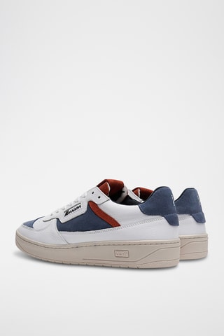 Baskets en cuir Baltimore - Blanc et rouge brique