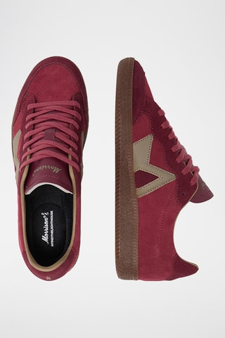 Baskets en cuir Merlot - Rouge