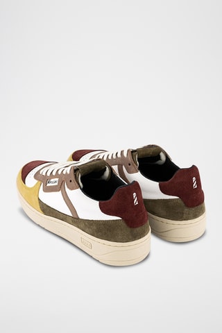 Baskets en cuir Navajo - Bordeaux et blanc